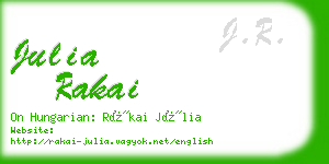 julia rakai business card